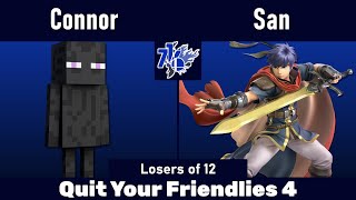 QYF4 | Connor (Steve) vs San (Ike) | Losers of 12 | SSBU Ultimate Tournament