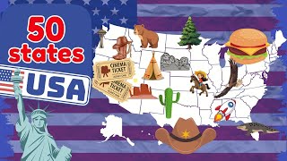 All 50 States of USA for Kids | Amazing Facts About Each State.