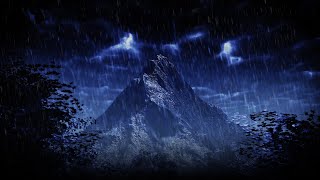 Sleep Instantly with Mountain Thunderstorm Sounds for Sleeping | Dimmed Screen Rain and Thunder