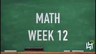 CC Cycle 1 Math Week 12