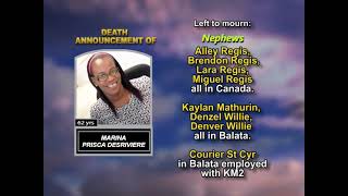 Marina Prisca Desriviere ~ Long Obituary