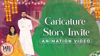 Indian Caricature Wedding Invitations || Custom Love Story Invitation || Online Wedding Invitations