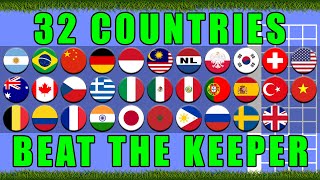 Beat the Keeper marble race with 32 countries / Marble Race King