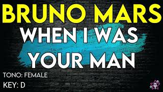 Bruno Mars - When I Was Your Man - Karaoke Instrumental - Female