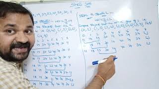 shell sort example step by step|shell sort example in data structure