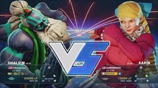 SFV : Filipino Champ ( Dhalsim ) VS kofROMANCE ( Karin ) RANKED MATCHES