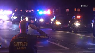 Procession to Coroners Office Held for Riverside PD Sgt. Matt Lewis