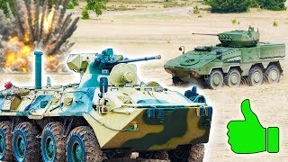 10  лучших БРОНЕТРАНСПОРТЁРОВ мира ⭐ БТР-82А, БТР-4 Буцефал, Stryker, GTK Boxer