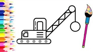 Bolalar uchun kran rasmini chizish|How to draw A Wrecking Ball Crane|Как нарисовать шаровой кран