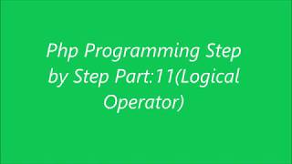 Php Programming (Logical Operator) Tutorial Bangla