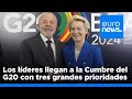 Los líderes mundiales llegan a Brasil para la Cumbre del G20 con tres grandes prioridades