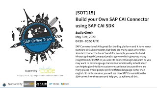 [SOT115] Build your Own SAP CAI Connector using SAP CAI SDK