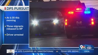 DPS pursuit: One man arrested; 3 migrants taken into Border Patrol custody