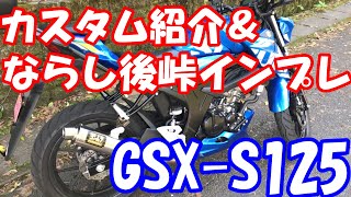 GSX S125　カスタム紹介＆ならし後、急カーブ連続の六丁峠で分かった実力をインプレ　峠なら大型も喰える!?　大型（トレーサー）２台持ちだから分かる　このマシンが初心者やリターンライダーに最適な理由