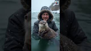 We found a baby Otter on the ocean #cute #babyanimal #adorablewildlife  #otter #babyotter #ocean