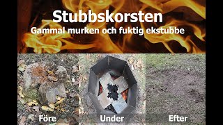 Elda upp stubbar säkert med en Stubbskorsten det behövs 1 timmes arbetstid. https://stubbskorsten.se