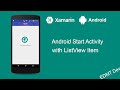 Xamarin Android Tutorial - Start Activity from ListView