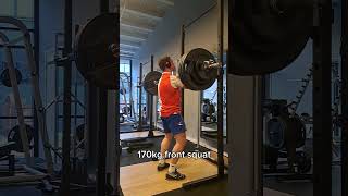 170kg/374lbs front squat ATG 100% RAW