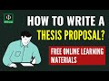 How to Write a Thesis Proposal?