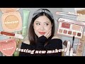 TESTING NEW MAKEUP ✨ colourpop pretty fresh powder, natasha glam face palette + more!