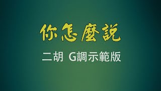 弦音雅意 • 你怎麼說 • 二胡D調示範版 • 簡譜字幕