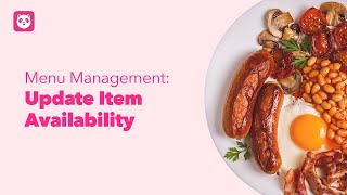 Menu Management: Update Item Availability