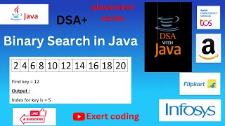 Binary Search in java DSA || Placement question 2023 | @expertcoding3624