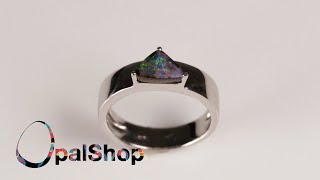 Rng060 - Australian Boulder Opal Ring cut and polished