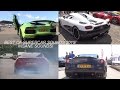 BEST Of Supercar SOUNDS 2015 - Burnouts Flames Revs Rides Etc