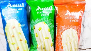 Amul 3 flavour ice creams new cone ice cream yummy