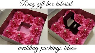 DIY Gift box | surprise ring box | cardboard box | Paper craft DIY | wedding ring packing part - 1