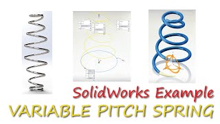 Conical SPRING in SolidWorks using VARIABLE PITCH in 4 Minutes!
