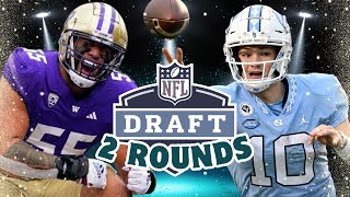 2 ROUND 2024 NFL MOCK DRAFT WITH TRADES CALEB WILLIAMS DROPS!
