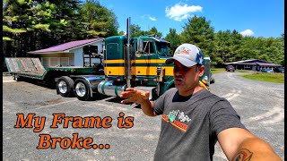 1980 Peterbilt 359 repairing a broken frame