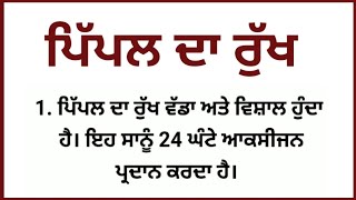 5 lines on peepal tree in punjabi/pipal da rukh essay punjabi vich/pipal da rukh essay in punjabi