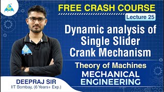 FREE CRASH COURSE | Lecture 25 | Dynamic analysis of Single Slider Crank Mechanism | TOM | ME