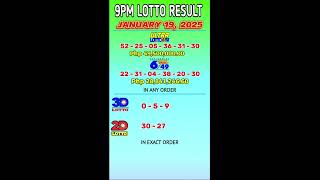 Lotto Result January 19, 2025 Sunday 9:00PM (Php 49.5 million) #shorts  #SuperLotto649 #ultalotto