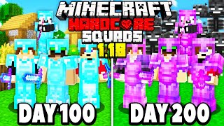 WE Survived 200 Days in 1.18 Hardcore Minecraft (4-Squad 100 days)
