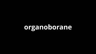 what is the meaning of organoborane.