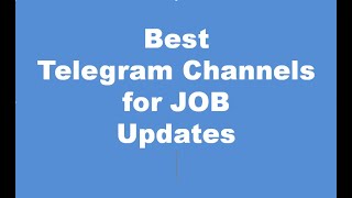 Telegram channels for job updates and discussions.