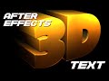 3D Text in After Effects 2021 - No Plugins