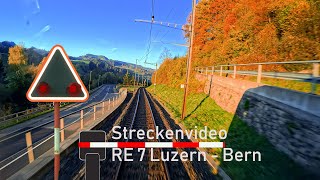 Führerstandsmitfahrt / Cab ride RE 7 Luzern - Bern (RABe 535)