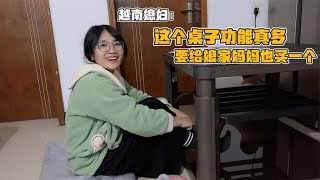 越南媳妇第一次见电暖桌！爱不释手：不愧是中国高科技产品