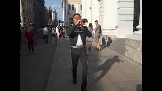 Mexican musicians mariachi  in Moscow. \