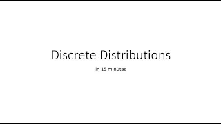 Discrete Distribution in 15 mins | A for Analysis