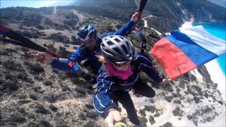 Lixouri Paramotor \u0026 Paraglide!! Flying over Myrtos Beach with Elena!!