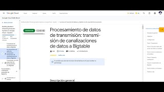 Lab -  Procesamiento de datos de transmisión: transmisión de canalizaciones de datos a Bigtable