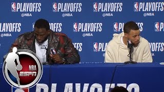 [FULL] Draymond Green and Steph Curry postgame after beating Pelicans in series | NBA on ESPN