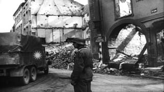 German soldiers look over French light and heavy demolished tanks in France. HD Stock Footage