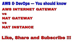 DevOps Interview Question | AWS Internet GW vs Nat GW vs Nat Instance